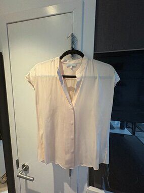 Vince Pink Silk Blouse Size XS